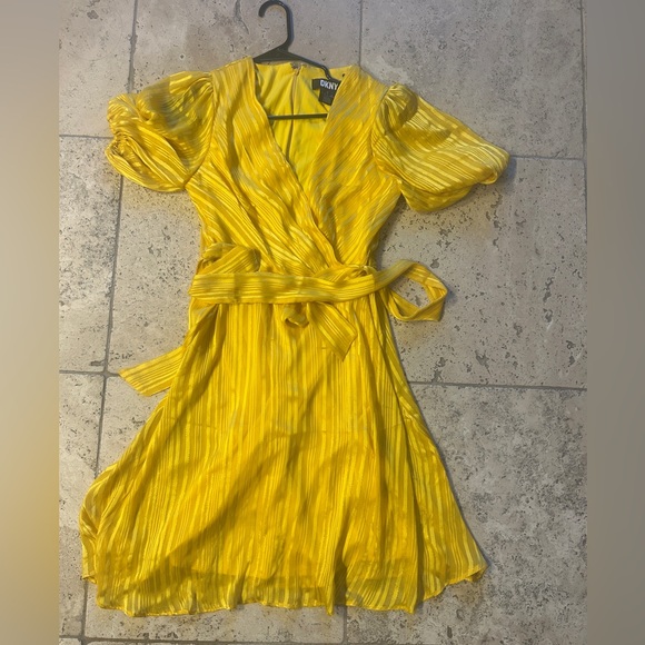 Dkny Dresses & Skirts - DKNY Yellow Wrap Dress